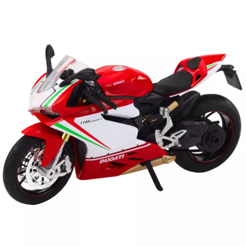 LEAN TOYS Sporta motocikls Metāls Sarkans Balts Gaismas Skaņas 1:12