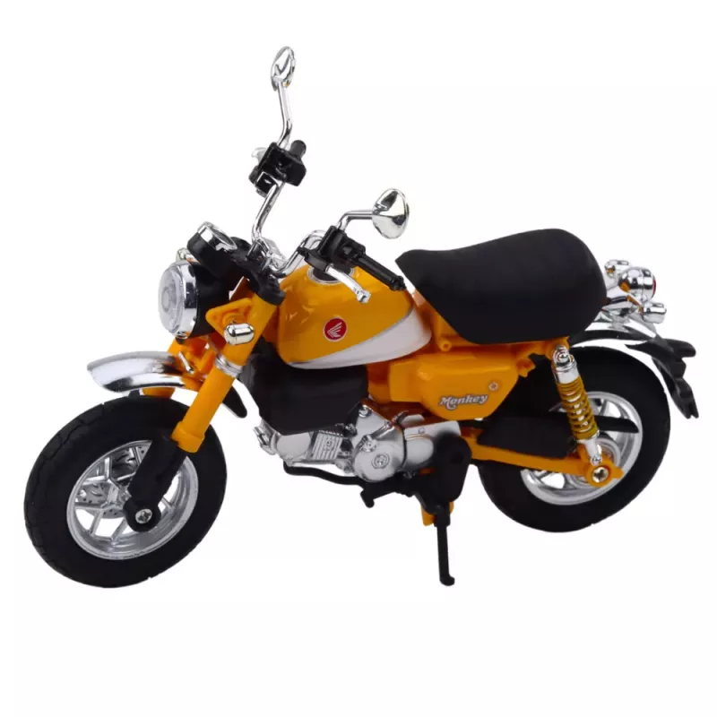 LEAN TOYS Motocikls Retro Classic Metal Lights Yellow 1:12
