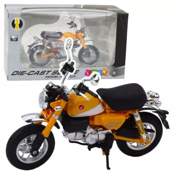 LEAN TOYS Motocikls Retro Classic Metal Lights Yellow 1:12