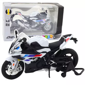 LEAN TOYS Sporta motocikls Metāls Gaismas Skaņas Balts S1000 1:12