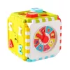 LEAN TOYS Izglītojošs kubs šķirotājs ar cipariem, rakstiem, pulksteni, krāsains