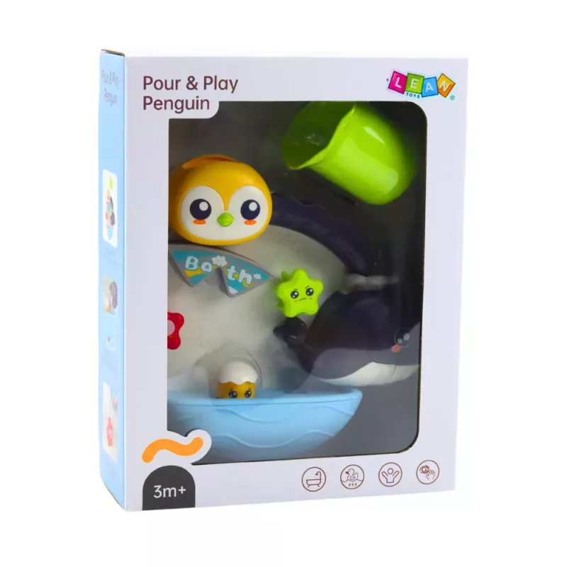 LEAN TOYS Interaktīvā ūdens vannas rotaļlieta Pingvīns Valis