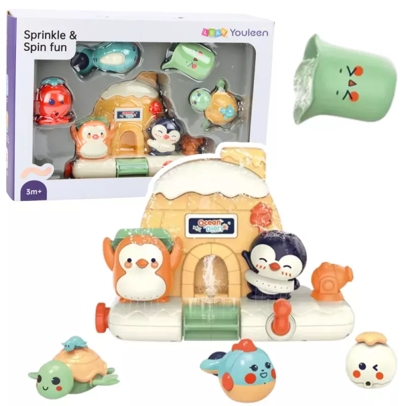 LEAN TOYS Interaktīvs vannas rotaļlietu komplekts mazuļiem - Jūras dzīvnieki