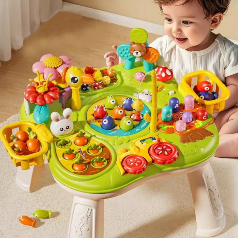LEAN TOYS Multifunkcionāls dēlis interaktīvs galds mazuļiem prasmju spēlēm