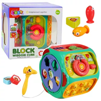 LEAN TOYS Izglītojoša rotaļlieta Interaktīvs kubs Daudzfunkcionāls 8in1