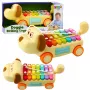 LEAN TOYS Riding Dog with Cymbals, Movable Ears, Tail, Stick on a String