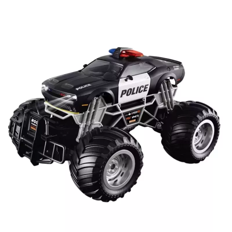 LEAN TOYS RC Policijas bezceļu transportlīdzeklis ar tālvadību 1:16 Gaismas Dūmi