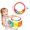 LEAN TOYS Lielā interaktīvā izglītojošā bungas mazuļiem, krāsainas