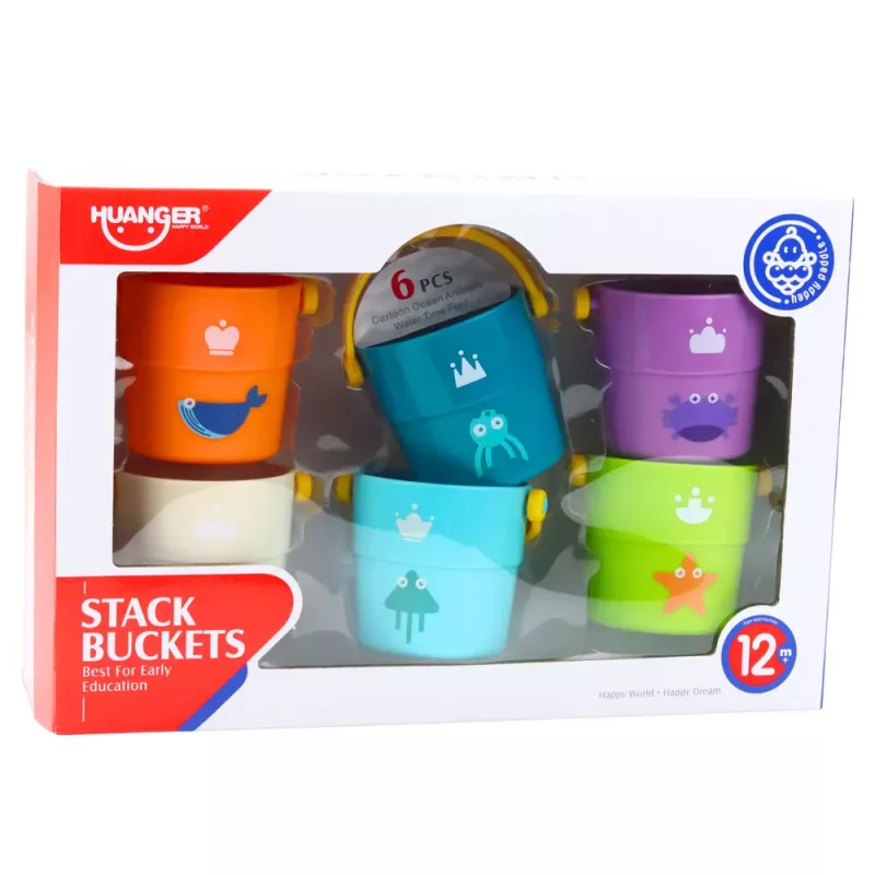LEAN TOYS Vannas spaiņu komplekts ar caurumiem krāsains 6gab.