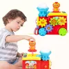 LEAN TOYS Interaktīvā muzikālā lokomotīve mazuļiem ar zobratiem, krāsaina