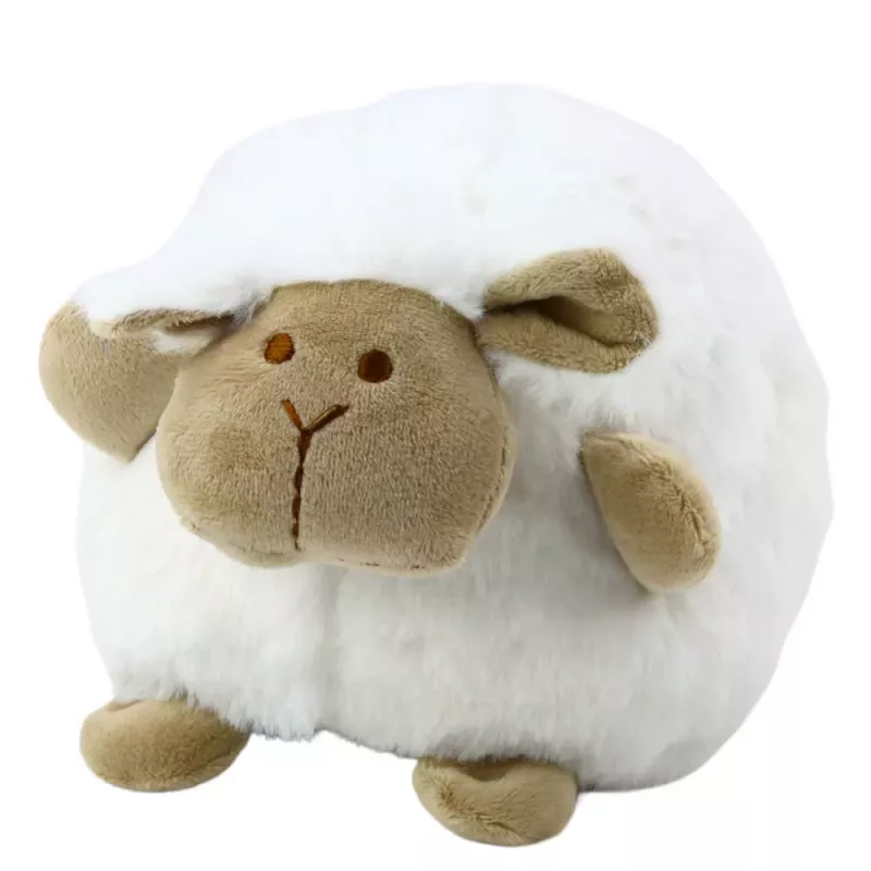 LEAN TOYS Plush Sheep Sleeping Cuddly Toy with Light and Sound, White