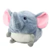 LEAN TOYS Plush Elephant Sleeping Toy with Light and Sound, Gray