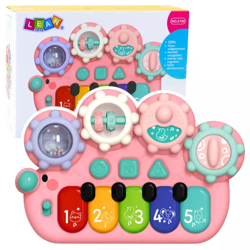 LEAN TOYS Interactive Piano For Kids Gears Pink