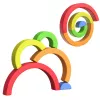 LEAN TOYS Rainbow Puzzle for Toddlers Colorful Rubber Blocks 5 pcs.
