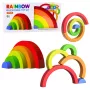 LEAN TOYS Rainbow Puzzle for Toddlers Colorful Rubber Blocks 5 pcs.