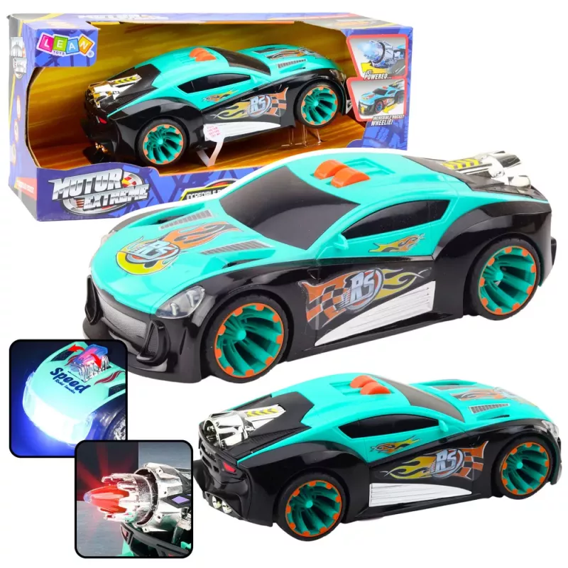 LEAN TOYS Rocket Race Car Rear Wheel Drive Lights Sounds