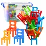 LEAN TOYS Falling Balance Chairs Arcade Game 48 Pieces Colorful