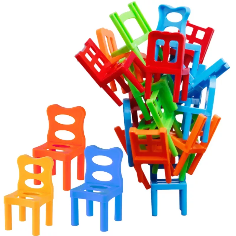 LEAN TOYS Falling Balance Chairs Arcade Game 36 Pieces Colorful