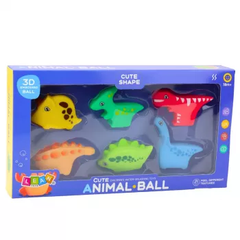 LEAN TOYS Vannas rotaļlietu komplekts Gumijas dinozauri Krāsaini 6gab