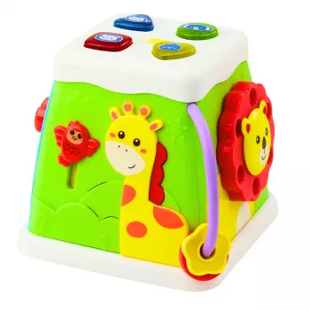 LEAN TOYS Izglītojošais kubs Multifunkcionāls Interaktīvas gaismas un skaņas