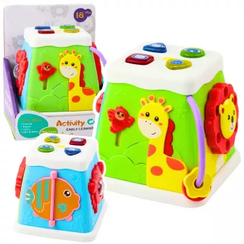 LEAN TOYS Izglītojošais kubs Multifunkcionāls Interaktīvas gaismas un skaņas