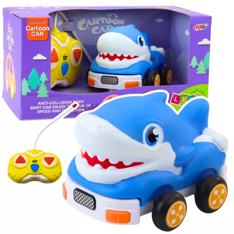LEAN TOYS Remote Control Car RC For Toddlers Blue Shark