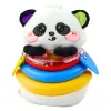 LEAN TOYS Sensoriskā rotaļlieta Tumbler Panda Piramīda Šūpojošie Zobušķi Grabulis