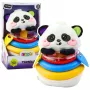 LEAN TOYS Sensoriskā rotaļlieta Tumbler Panda Piramīda Šūpojošie Zobušķi Grabulis