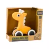 LEAN TOYS Giraffe Pull String Toy Squeaker Eco Yellow