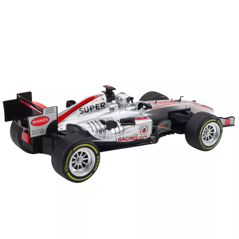 LEAN TOYS Remote Controlled RC Racer Steering Wheel Lights Sounds 1:12 Silver
