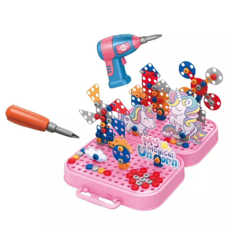 LEAN TOYS DIY Unicorn Drill Building Blocks Set