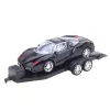 LEAN TOYS Bezceļu auto komplekts: sarkans evakuators un melns sporta auto 59cm