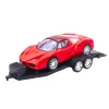 LEAN TOYS Bezceļu auto komplekts Melns evakuators Sarkans sporta auto 59cm
