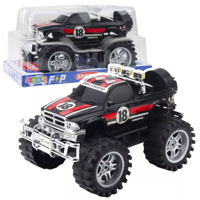 LEAN TOYS Bezceļu transportlīdzeklis ar aizmugurējo piedziņu, sarkans un melns
