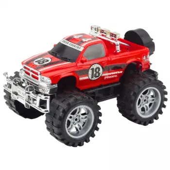 LEAN TOYS Aizmugurējo riteņu piedziņas bezceļu transportlīdzeklis ar lieliem riteņiem, sarkans 27cm