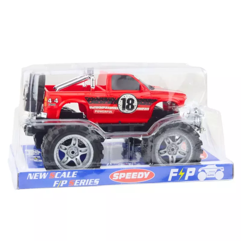 LEAN TOYS Aizmugurējo riteņu piedziņas bezceļu transportlīdzeklis ar lieliem riteņiem, sarkans 27cm