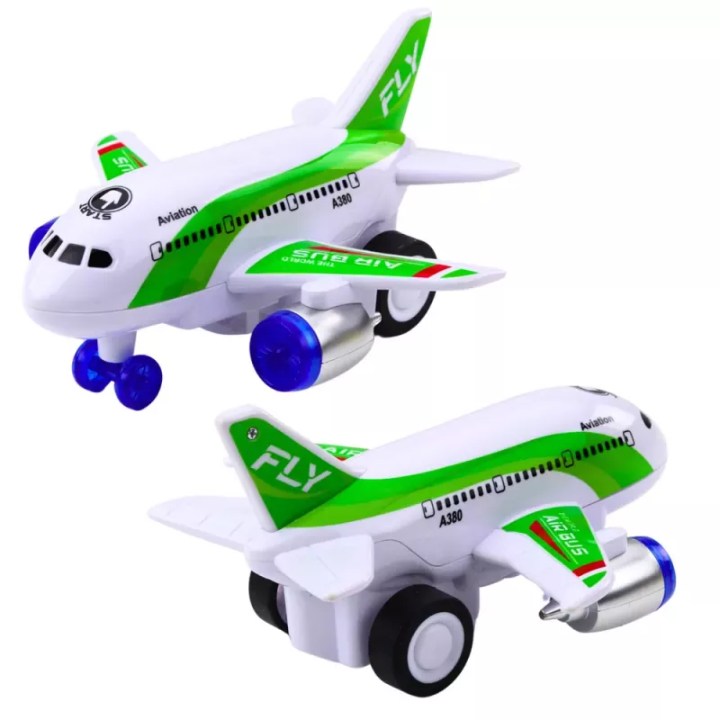 LEAN TOYS Battery Operated Passenger Plane with Lights, Sounds, and Drive Mix