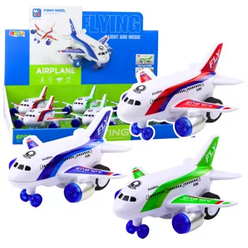 LEAN TOYS Battery Operated Passenger Plane with Lights, Sounds, and Drive Mix