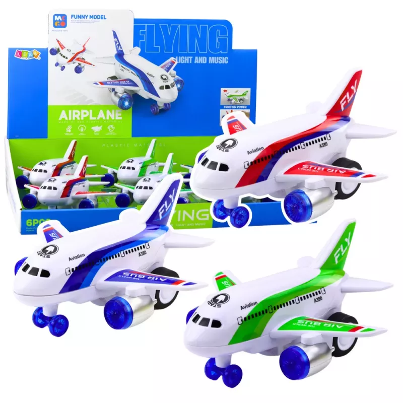 LEAN TOYS Battery Operated Passenger Plane with Lights, Sounds, and Drive Mix