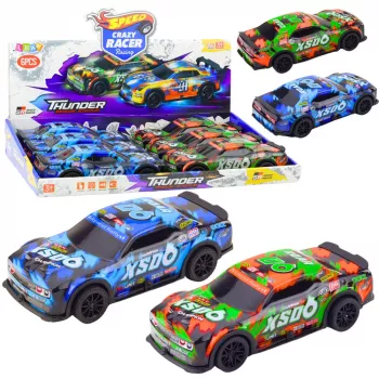 LEAN TOYS XS06 Race Car Drive Lights Sounds Orange Blue