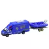 LEAN TOYS Policijas glābšanas komplekts ar automašīnu, laivu, kravas automašīnu un helikopteru zilā krāsā