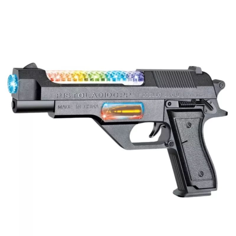 LEAN TOYS Battery Operated Gun Weapon with Colorful Lights and Sounds 24cm