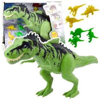 LEAN TOYS Dinosaur Set With Small Figures Moving Sounds Green