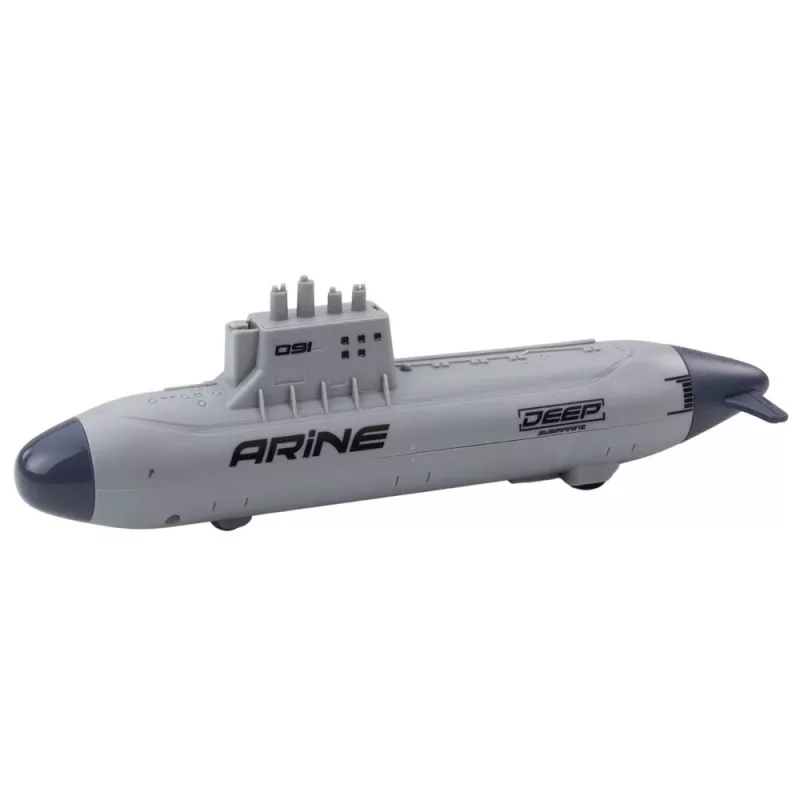 LEAN TOYS Kuģa zemūdene ar torpēdu šaušanu, pelēka, 28 cm