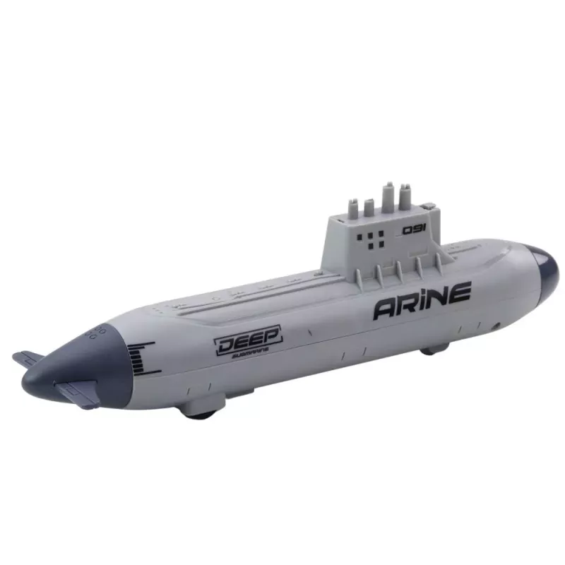 LEAN TOYS Kuģa zemūdene ar torpēdu šaušanu, pelēka, 28 cm