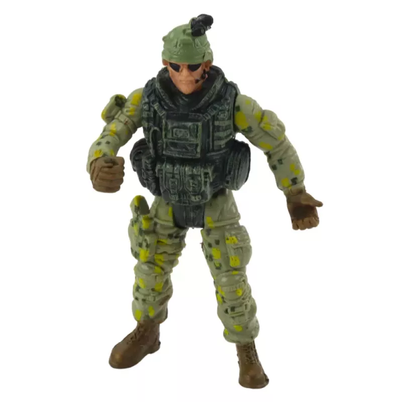 LEAN TOYS Militārais komplekts: Militārais helikopters, karavīra figūra