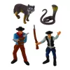 LEAN TOYS Cowboy Set Figures Wild West Cowboy Boat Cannon