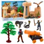 LEAN TOYS Cowboy Set Figures Wild West Cowboy Boat Cannon