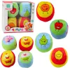 LEAN TOYS Mīksto bumbiņu komplekts mazuļiem Krāsaini augļi 4 gab.