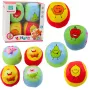 LEAN TOYS Mīksto bumbiņu komplekts mazuļiem Krāsaini augļi 4 gab.